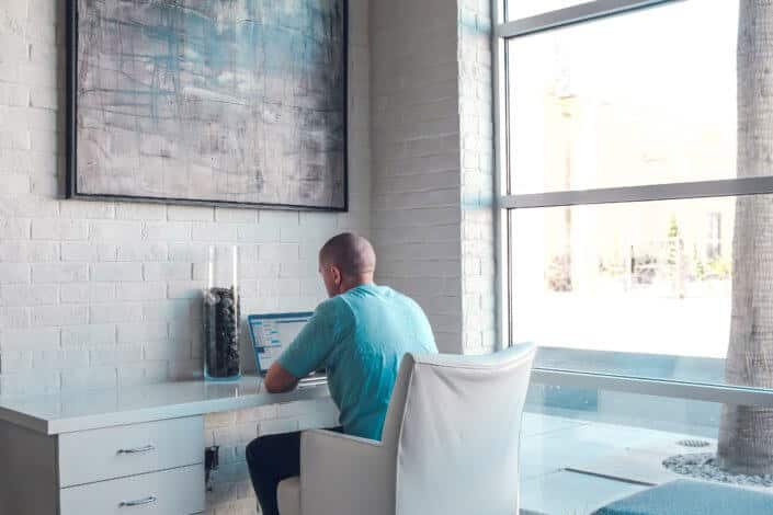 man at desk