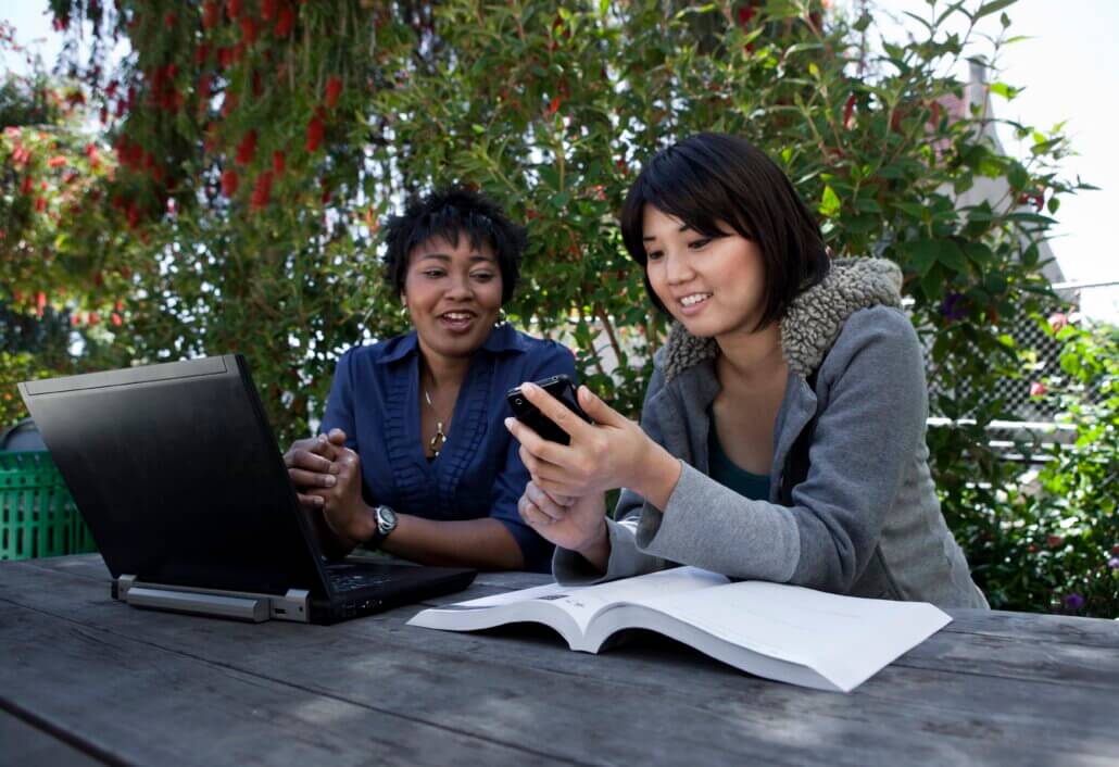 Students studying